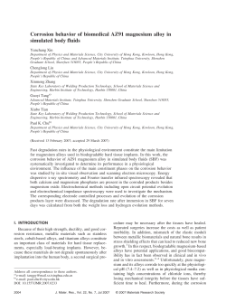 Corrosion behavior of biomedical AZ91 magnesium alloy in
