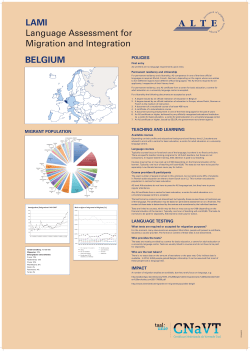 LAMI Language Assessment for Migration and Integration BELGIUM
