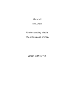 Marshall McLuhan Understanding Media The