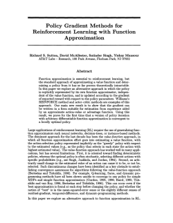 Policy Gradient Methods for Reinforcement Learning with Function