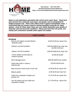 cost guide - Beneath The Shadows Home Inspections