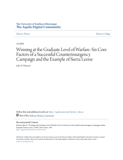 Six Core Factors of a Successful Counterinsurgency Campaign and