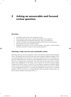 2 Asking an answerable and focused review question