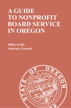A Guide to Nonprofit Board Service in Oregon