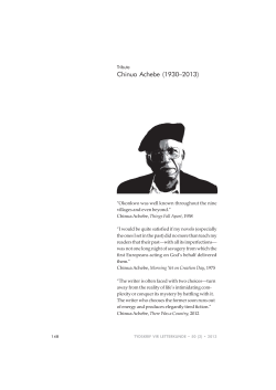 Chinua Achebe - Tydskrif vir Letterkunde