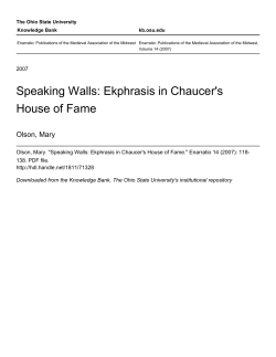 Speaking Walls: Ekphrasis in Chaucer`s House of