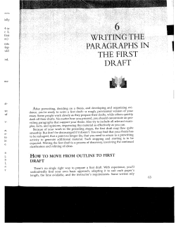 HOW TO MOVE FROM OUTLINE TO FIRST DRAFT