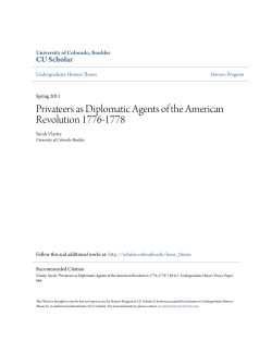 Privateers as Diplomatic Agents of the American Revolution 1776