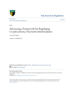 Advancing a Framework for Regulating Cryptocurrency Payments