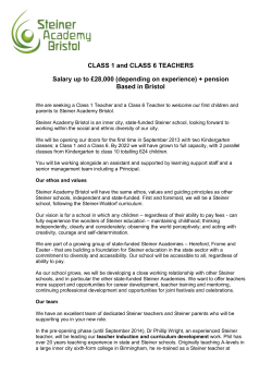 CLASS 1 and CLASS 6 TEACHERS Salary up to &pound;28,000