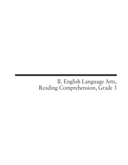 II. English Language Arts, Reading Comprehension, Grade 3