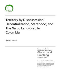 Territory by dispossession - International Institute of Social Studies