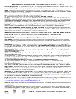 MARATHON/RELAY Information--START Time 7:00 a.m.-