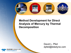 Method Development for Direct Analysis of Mercury by Thermal