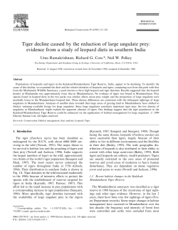 Tiger decline caused by the reduction of large ungulate prey