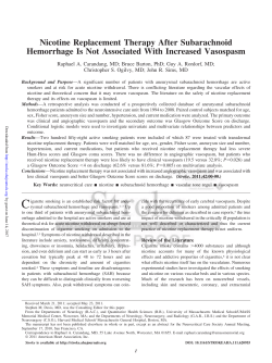 Nicotine Replacement Therapy After Subarachnoid Hemorrhage Is