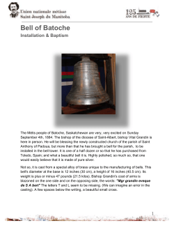 Bell of Batoche - Union nationale métisse Saint