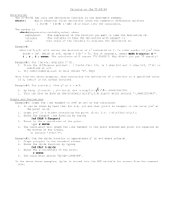 Calculus on the TI-83/84 Derivatives
