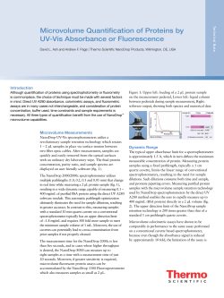 Microvolume Quantification of Proteins by UV