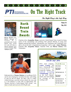 On The Right Track - Professional Transportation, Inc.