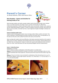 maths game - Speld NSW