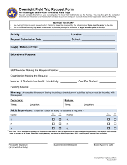 Overnight Field Trip Request Form