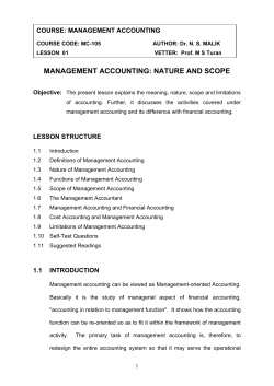 management accounting: nature and scope