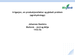 Crop water requirements