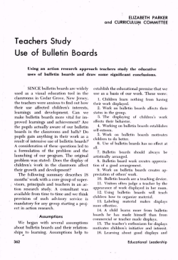 Teachers Study Use of Bulletin Boards