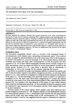 The transcriptional control regions of the copia retrotransposon