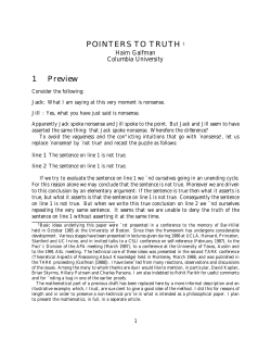 Pointers to Truth - Columbia University