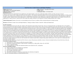 Unit Overview: Grade 5 Forces and Simple Machines