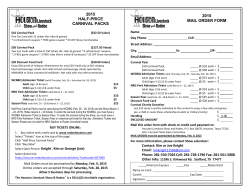 2015 HALF-PRICE CARNIVAL PACKS 2015 MAIL ORDER FORM