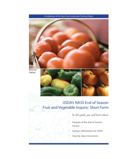 Plain Language Fruit and Vegetable Survey Guide