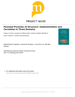 Parental Provision of Structure - Self