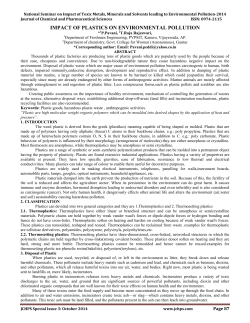 IMPACT OF PLASTICS ON ENVIRONMENTAL POLLUTION