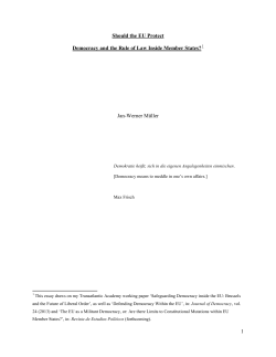 Should the EU protect democracy and the rule of law inside Member