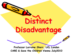 Lorraine Sherr - Distinct Disadvantage