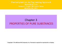 Chapter 3 PROPERTIES OF PURE SUBSTANCES