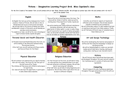 Potions - Imaginative Learning Project Grid. Miss Copeland`s class