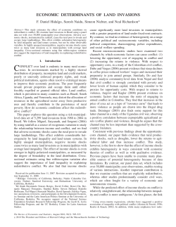 economic determinants of land invasions