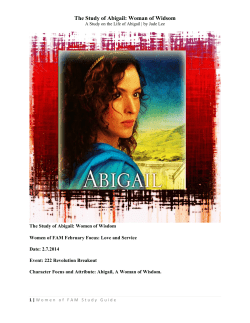 The Study of Abigail: Woman of Widsom