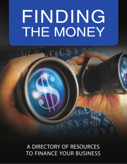 Finding the Money - Small Business Development Center