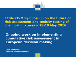 Ongoing work on implementing cumulative risk assessment