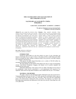 SOIL SALINIZATION AND ALKALIZATION IN THE TIMIŞ