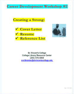 Cover Letter Resume Reference List