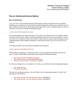 Run-on Sentences/Comma Splices