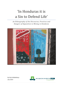 In Honduras it is a Sin to Defend Life - Wageningen UR E