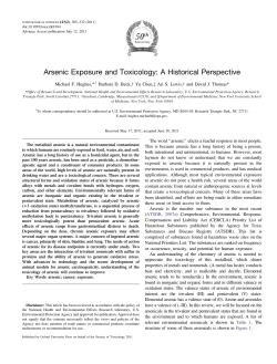Arsenic Exposure and Toxicology