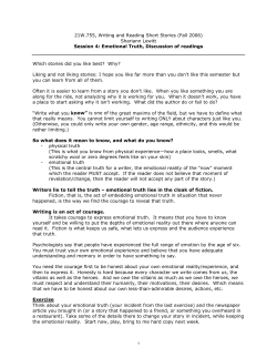 Session 4: Emotional Truth, Discussion of